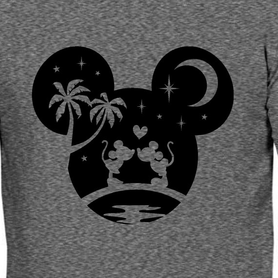 Download Mickey And Minnie Svg Moonlight Sunset Silhouette Mickey Etsy