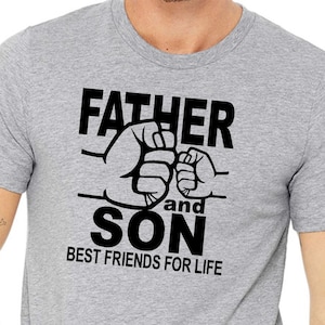 Padre e hijo SVG Día del Padre Papá Mejores Amigos Descargar camiseta gráfica o gráficos de vinilo cortados con Cricut u otros cortadores de vinilo