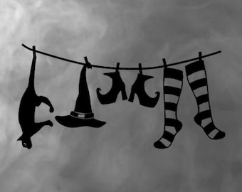 Halloween Witch SVG Downloadable Clip Art Mom Laundry Day Cut with Cricut Sillhouette or other vinyl cutter Re-size