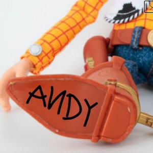 ANDY SVG Toy Story Woody es Boot Signature (nur) Clipart Download cut with Sillhouette or Cricut Vinyl Cutter
