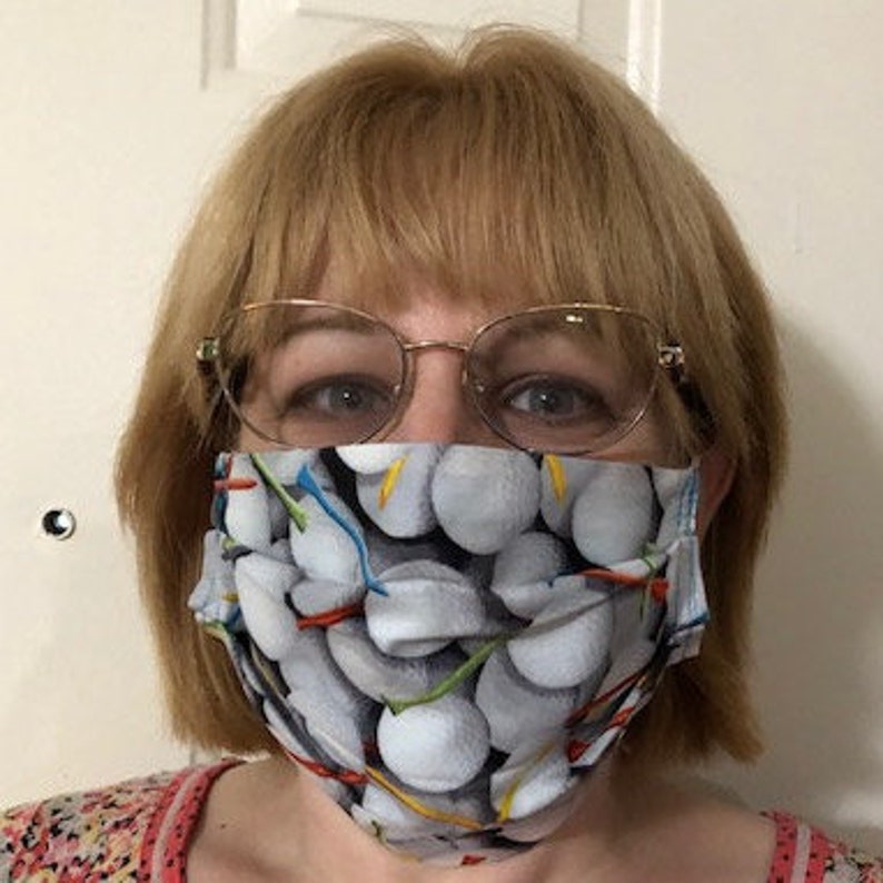 Face mask golf balls face covering Etsy