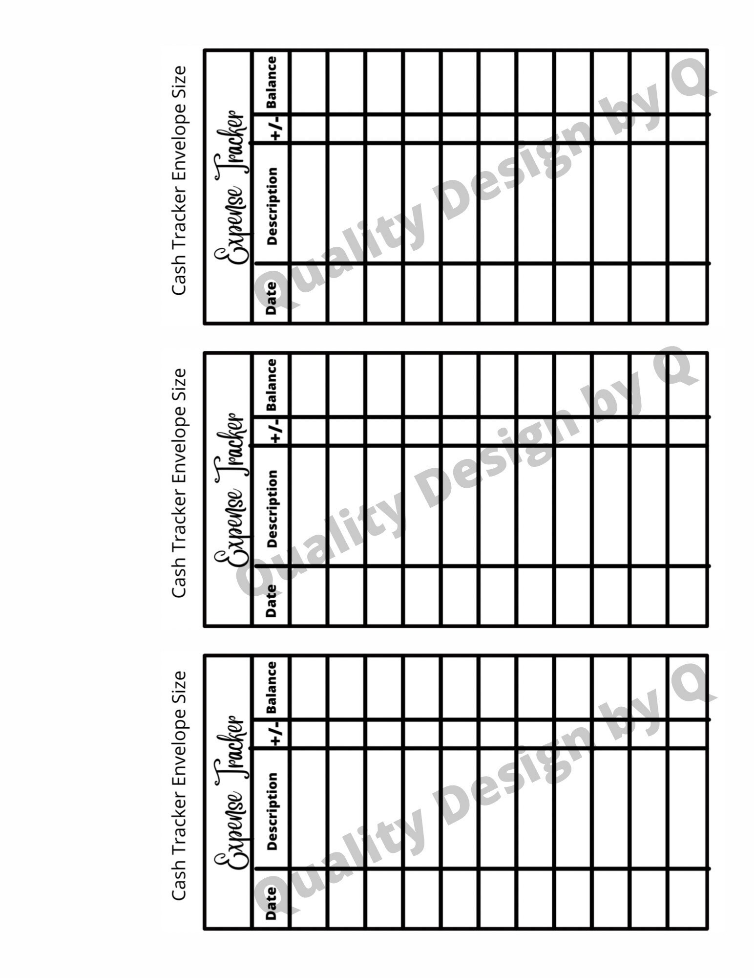 Printable Expense Tracker for Budgeting Cash Envelope Sized | Etsy