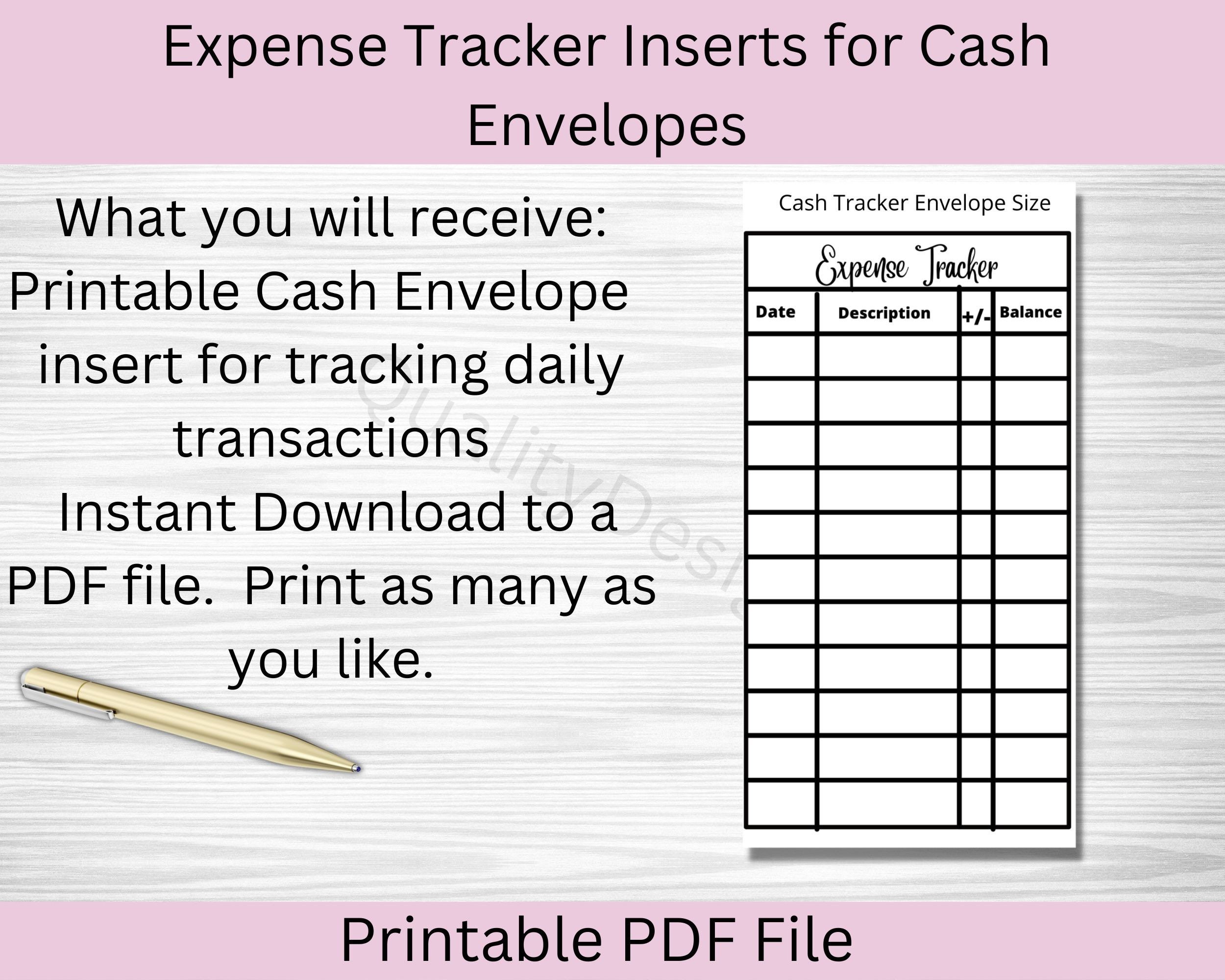 Printable Expense Tracker for Budgeting Cash Envelope Sized - Etsy