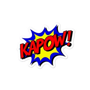 Adesivos sem bolhas com texto em quadrinhos KAPOW