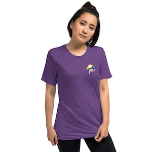 Mario Toad Rainbow Pride Tri-blend Camiseta de manga corta