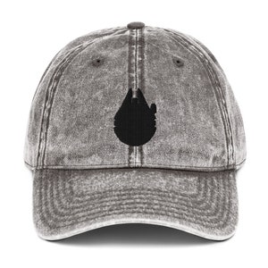 Vintage Style Twill Embroidered Dad Hat Star Wars Millennium Falcon