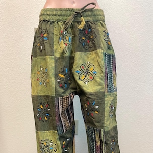 Patchworkbroek Boho Zomer Lichte Comfortabele Mannen en Vrouwen Hippiebroek Hippiekleding Boho Leuke Cargobroek Indie Losse Broek Festivalbroek