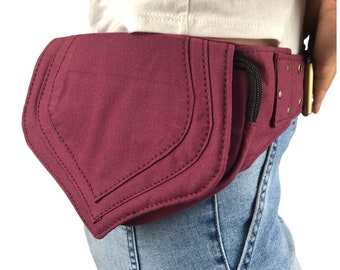 Lotus Design Cotton Fanny Pack: Handmade Unisex Hip Bag