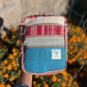 Himalaya Hanf Tasche Natur Tasche Hippie Geldbörse Umweltfreundliche Tasche Mini Geldbörse Hippie Taschen für Frauen Männer Umhängetasche Crossbody Tasche Geschenke für Sie