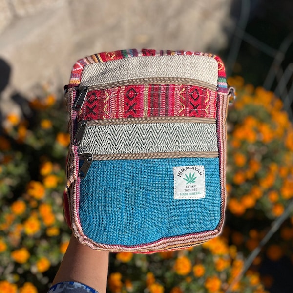 Himalayan Hemp Bag Natural Bag Hippie Purse Eco Friendly Bag Mini Purse Hippie Bags for Women Men Shoulder Bag Crossbody Bag Gifts for Her