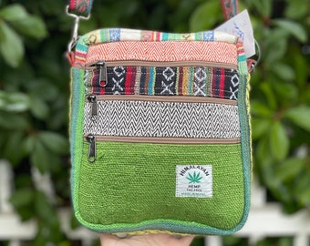 Boho Natural Mini bolso 5 bolsillo pasaporte bolsa de viaje bolso de cáñamo hippie crossbody bolsa regalos para su bolso de hombro bolso hecho a mano Acción de Gracias