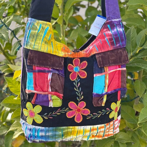 Colorful Patchwork Boho Vegan Shoulder Bag American Style - Etsy