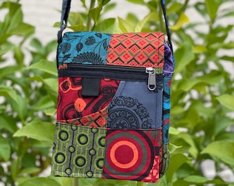 Colorful Boho patch work   Shoulder Bags, Cotton Bohemian Bags,pp bag ,travel bag hand made with love made in nepal