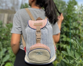 Mini Himalayan Hemp Backpack: Fair Trade Boho Rucksack