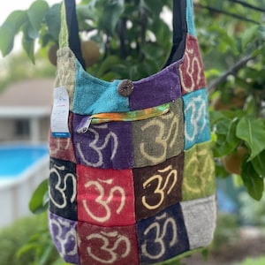 Hippie Patchwork Om Bag Boho Summer Beach Bag Tote Bag School Bag Hippie Crossbody Bag Boho Shoulder Bag Unique Hobo Crossbody Bag Beach Bag