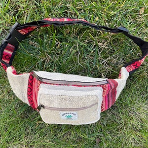 Himalayan Hemp Fanny Pack | Waist Pack | Hip Pack | Bum Bag | For Men and Women | 100% VEGAN | Fair Trade | Handmade in Nepal