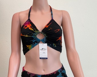 Handmade Tie Dye Crop Top & Shorts Set: Bohemian Festival Outfit