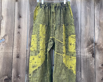 Patchwork Pants Bohemian Summer Bright Comfy Men and Women Hippy Pants Hippie Clothes Boho Cute Cargo Pants Indie Loose Pants Festival Pants