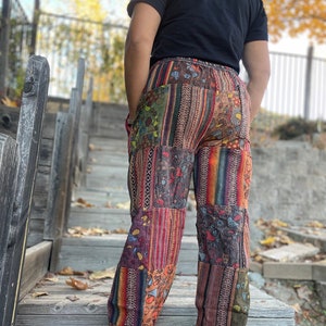 Patchworkbroek Boho Zomer Lichte Comfortabele Mannen en Vrouwen Hippiebroek Hippiekleding Boho Leuke Cargobroek Indie Losse Broek Festivalbroek