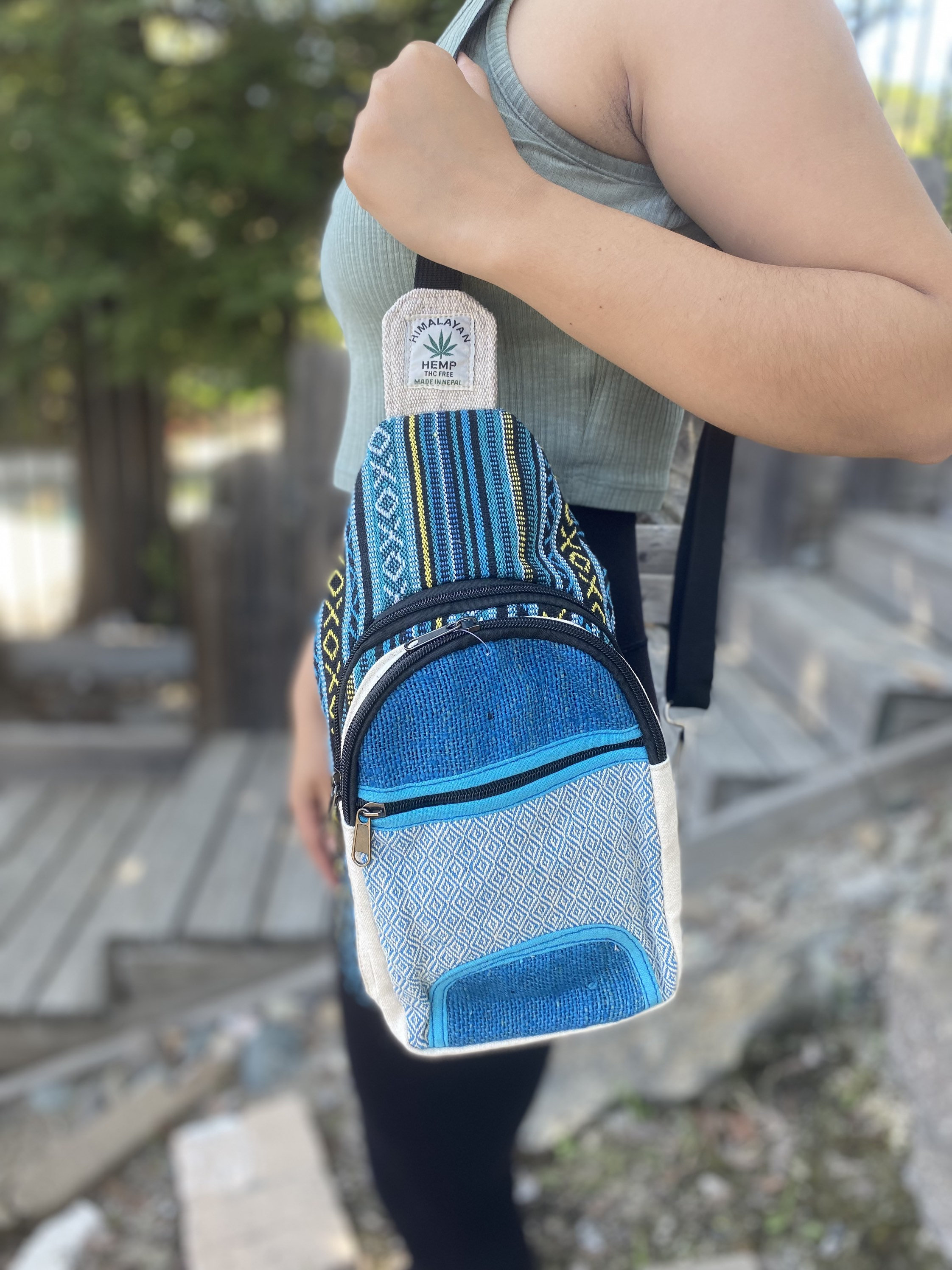 Boho Himalayan Cotton Crossbody Sling Backpack Sling Bag