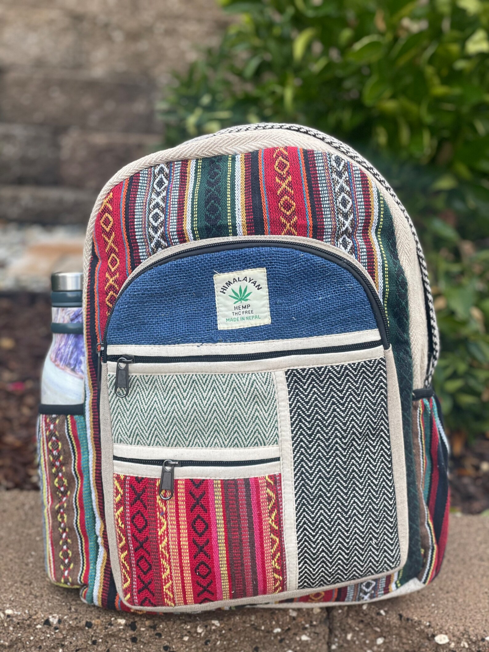 LARGE Himalayan Hemp Backpack With LAPTOP POCKET Nepal Fair Etsy