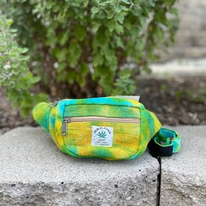 Tie-Dye 100% Hemp Fanny Pack Bum Bag Hemp Bag Festival Fanny Pack Men and Women VEGAN Fair Trade Handmade in Nepal Summer Fannypack Bag