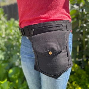 Himalayan Black  Fanny Pack Summer Festival Bag Waist Pack Buckle Belt Purse Travel Bag Cotton Hippie Bags for Women Boho Hiking Purse Bag