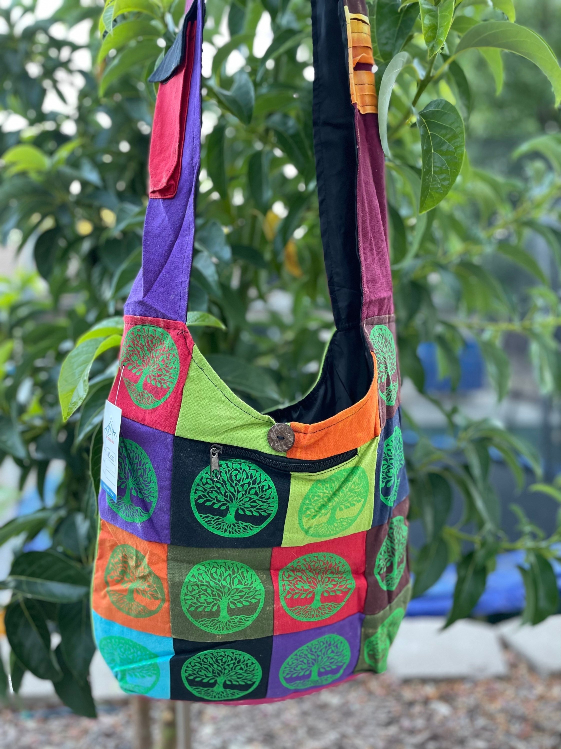 VEGAN Tree of Life Patchwork Bag Cute Beach Bag Hippie -  New