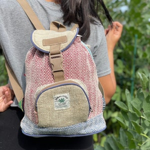 Mini Himalayan Hemp Backpack: Fair Trade Boho Rucksack