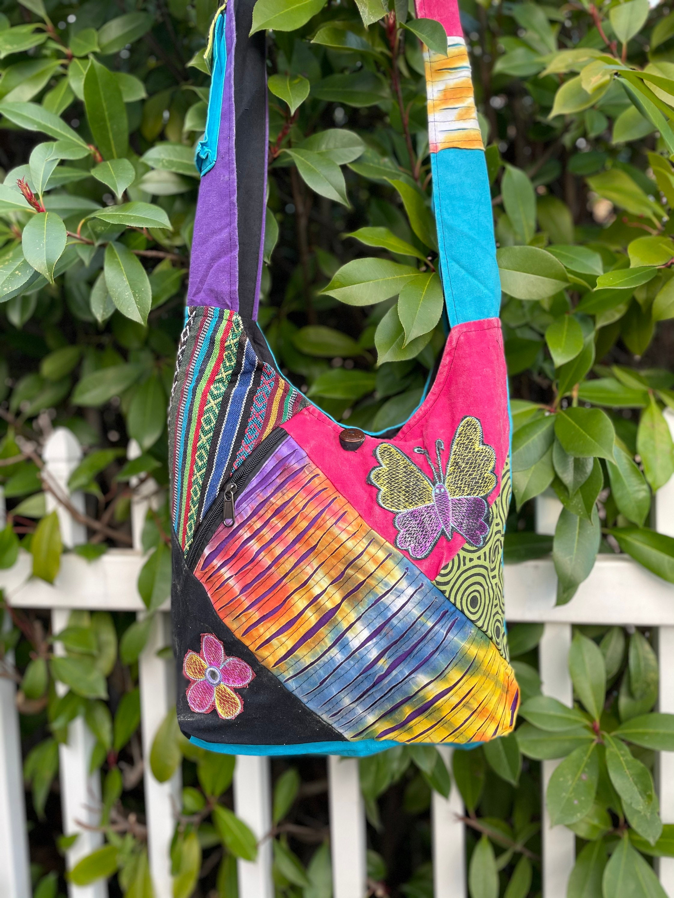 Cute Butterfly Patchwork Boho Multi purpose Womens Cross Body Bag Shopping Bag Beach Festival Purse Valentines Day Hippie Market Bag Purse Etsy