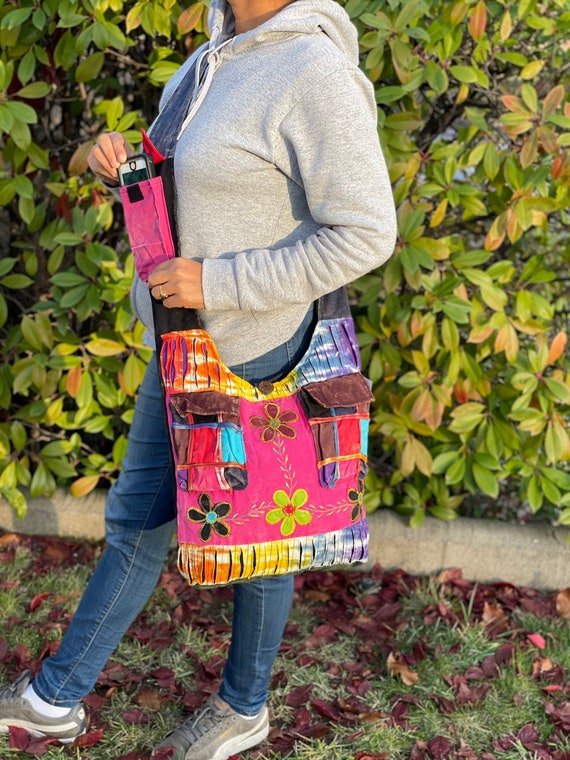 Pretty Pink Unique Crossbody Bag Boho Beach Bag Tote Bag Aesthetic Cute Hippie Shoulder Bag Travel Bag Shopping Tote Flower Patchwork Bag Etsy Canada