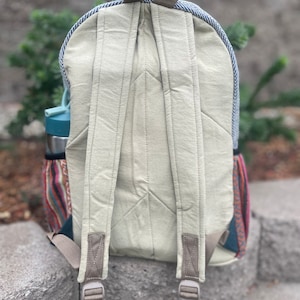 LARGE Himalayan Hemp Backpack with LAPTOP POCKET Nepal Fair Trade Hiking Boho Bag Hippie Backpack Christmas Gift Birthday Gift Cute Backpcks image 10