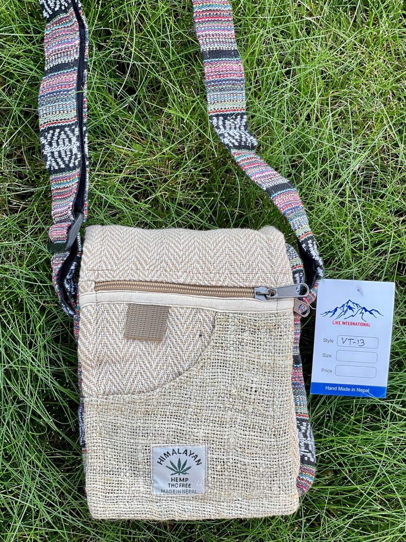 Himalayan Hemp Mini Bag 4 Pocket Wild Hemp Passport Bag PP Bag Etsy