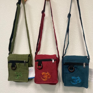 Om Symbol Embodiry 100% cotton  Crossbody  holidays  travel  bag for every body hand made with love from Nepal