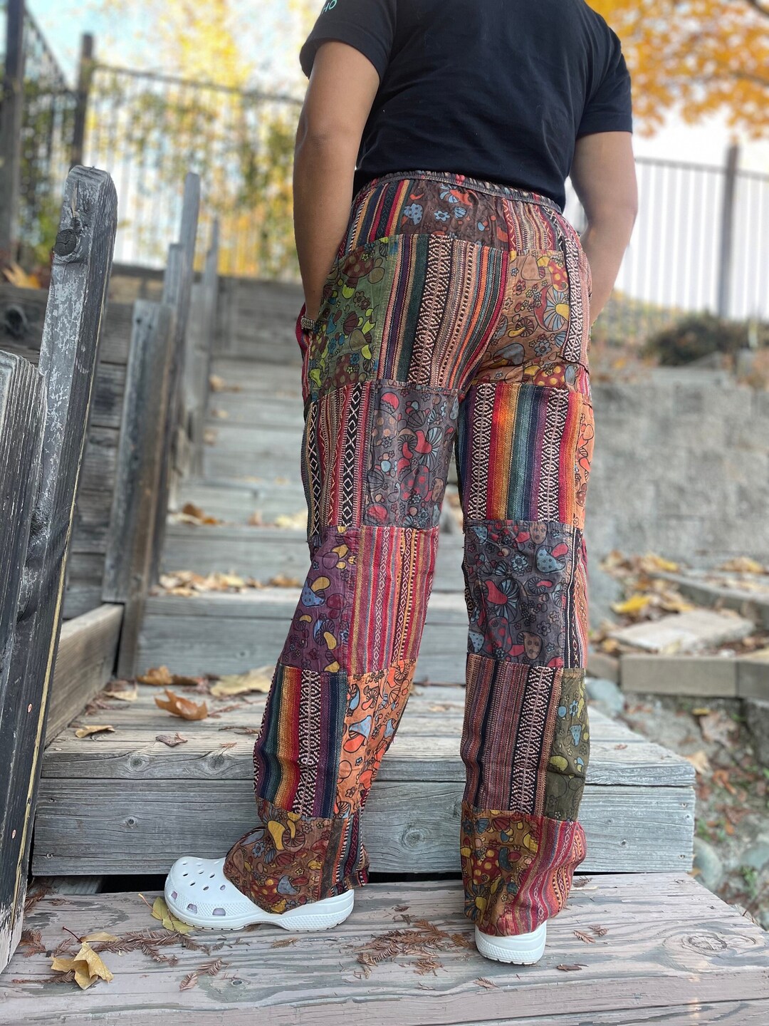 Patchwork Pants Bohemian Summer Bright Comfy Men and Women Patchwork Pants Bohemian Summer Bright Comfy Men and Women