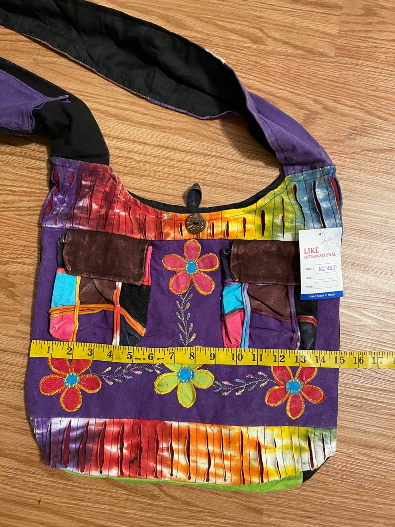Colorful Flower Patchwork Boho Vegan Shoulder Bag Fair Trade Etsy