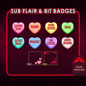 Candy Hearts | Sub Flair Bit Role & Loyalty Badge | Twitch Discord Youtube Kick