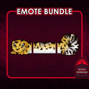 Long Boi Leopard Gecko Lizard Emote Bundle | Emote Pack | Twitch Discord Youtube Kick