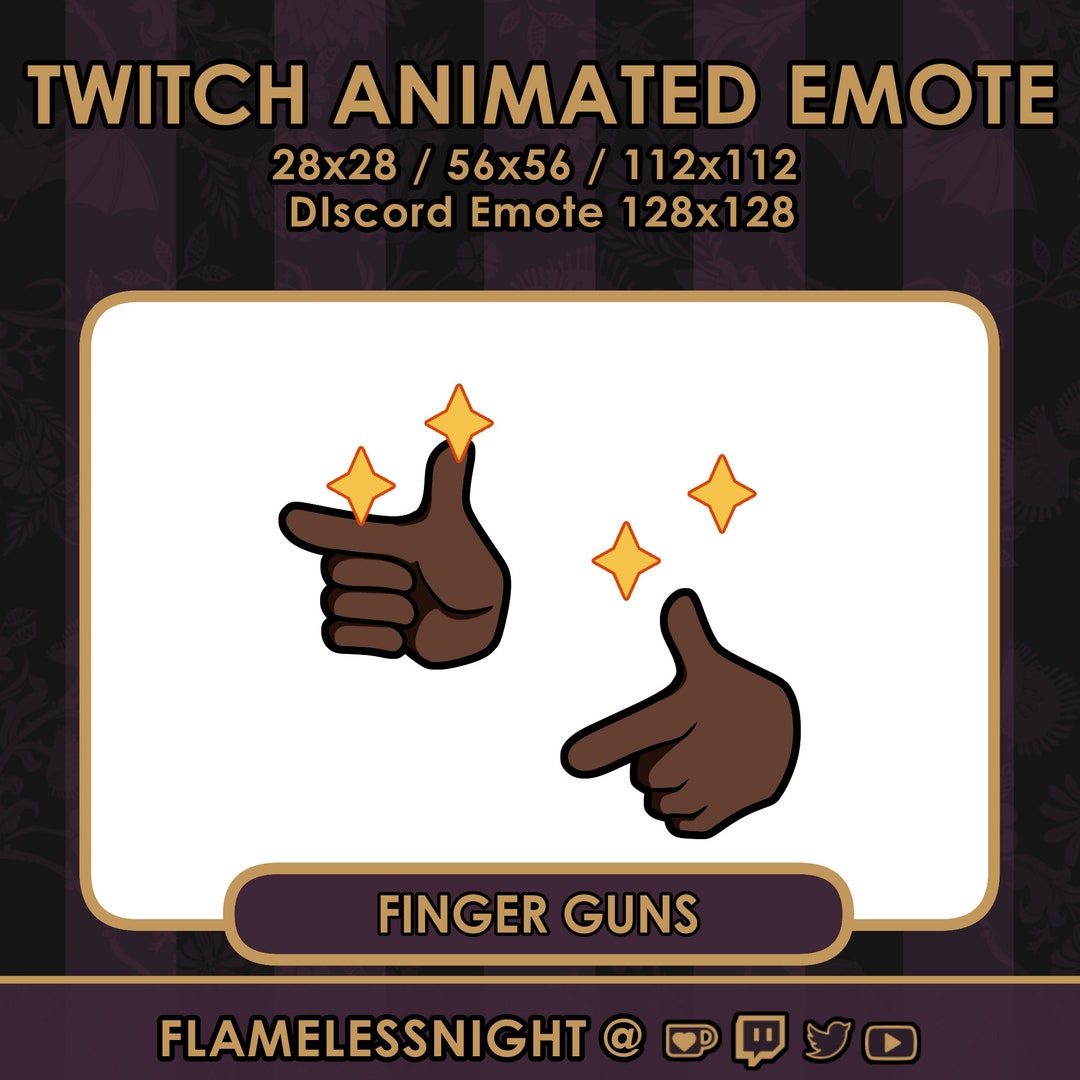 Finger Guns dark 1 Animated Twitch Emote Etsy