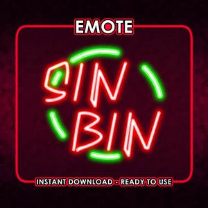 Sin Bin Neon Sign VtM | Emote & Channel Point Icon | Twitch Discord Youtube Kick