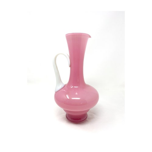 Blue Cased Glass Vase Etsy