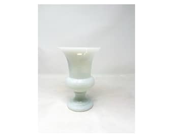 White cased glass vase