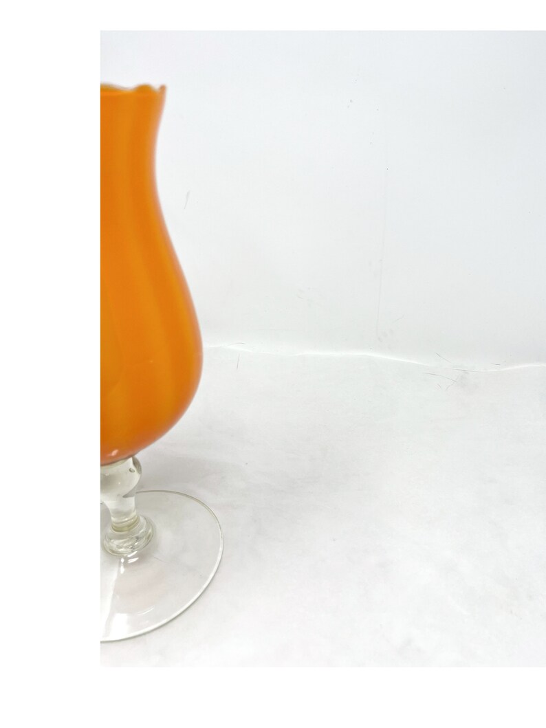 Orange Empoli Cased Glass Vase Etsy
