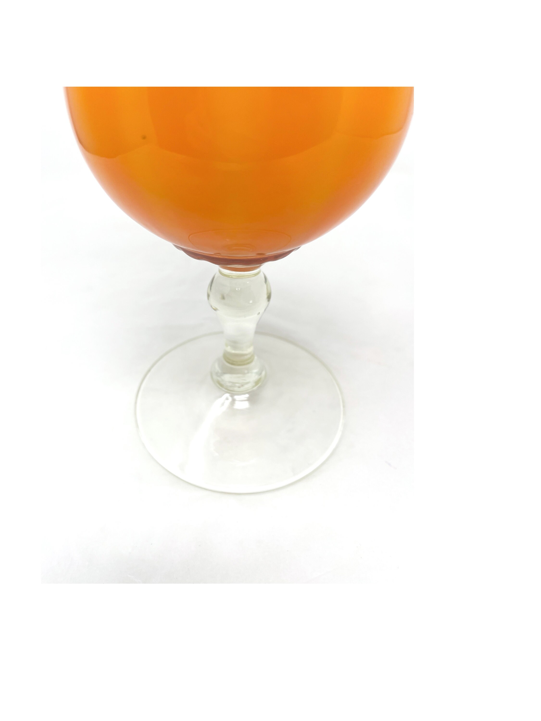 Orange Empoli Cased Glass Vase Etsy