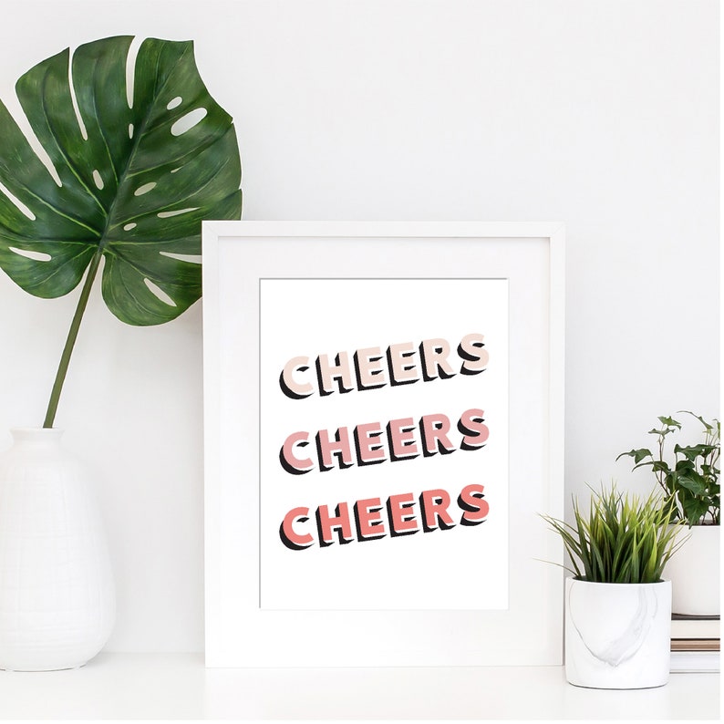 CHEERS poster housewarming poster housewarming party party Etsy