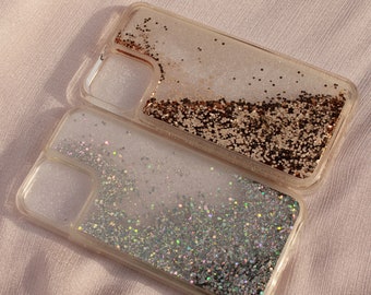 Phone case with glitter , liquid glitter for iPhone 12 11, XS /X Pro Max