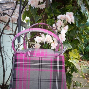 Pink Tartan mummy size Dinkybag handbag image 7