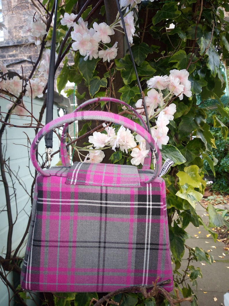 Pink Tartan mummy size Dinkybag handbag image 7