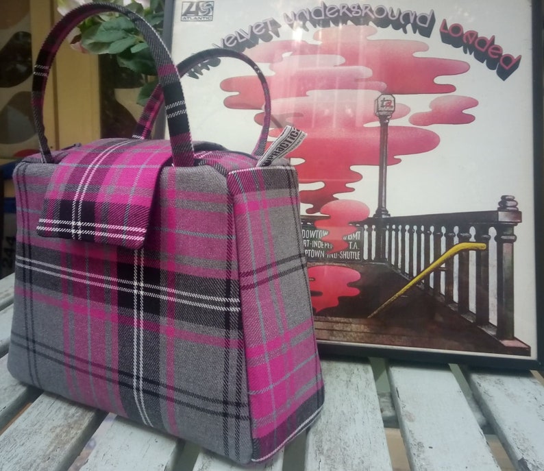 Pink Tartan mummy size Dinkybag handbag Pink Tartan