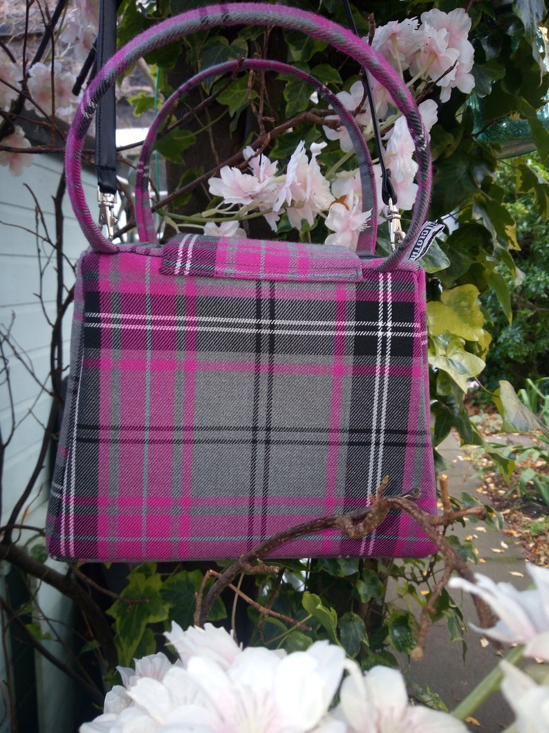 Pink Tartan mummy size Dinkybag handbag image 8